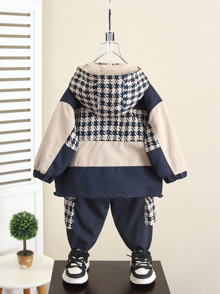6204 traje de chaqueta para niño 2025 primavera y otoño nuevo estilo ropa para niños abrigo de otoño mono para bebé de dos piezas