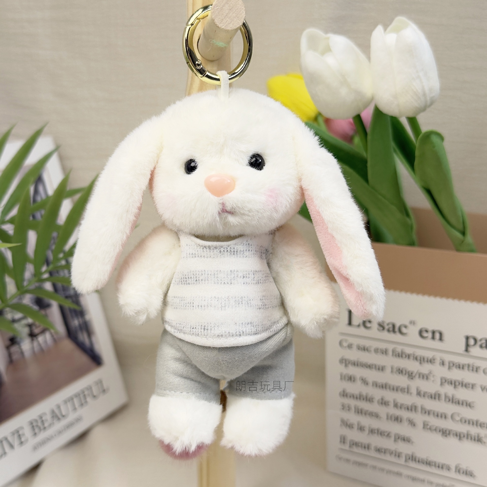Colgante de peluche muñeca articulaciones móviles colgante de oso suéter conejo muñeca colgante llavero puede agregar logotipo