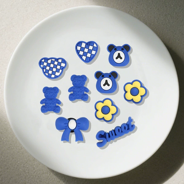 Blue set, with little bears, 10 pieces
