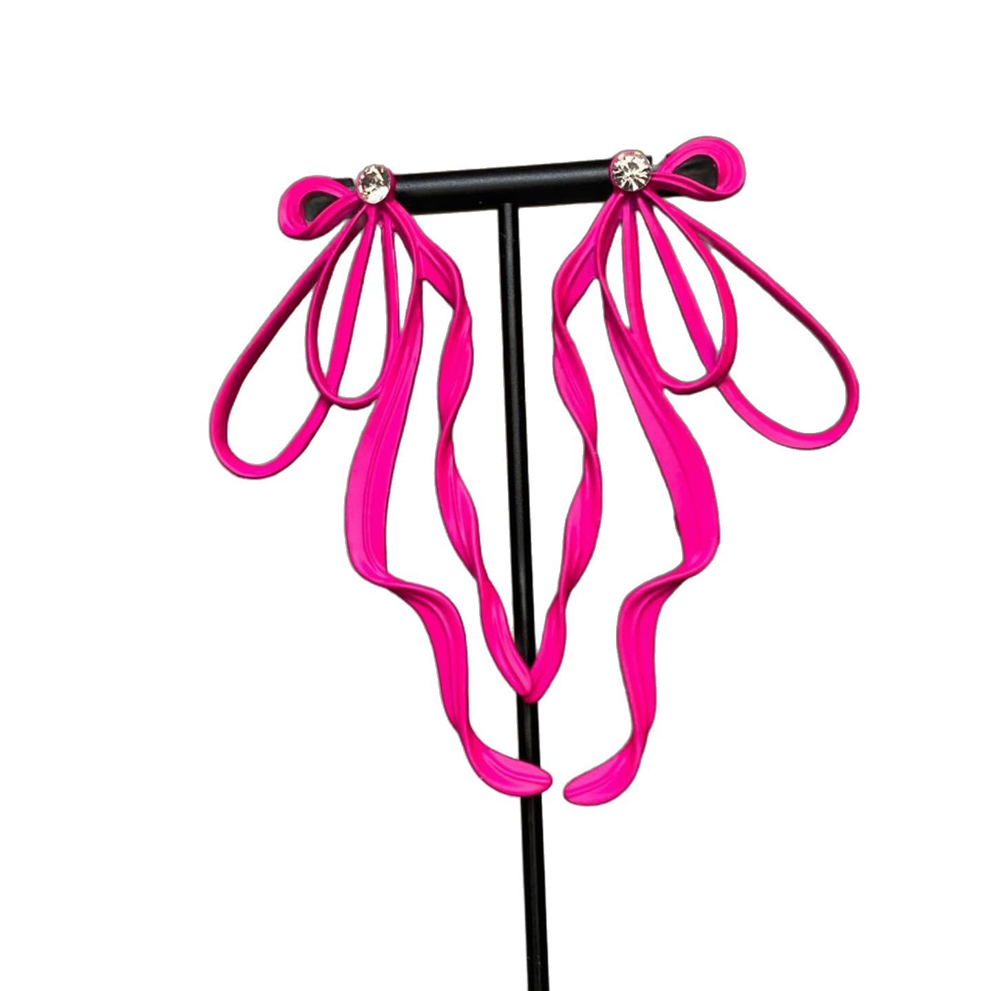 Orecchini eleganti con fiocco rosso e design alla moda, motivo a rose da sogno, accessori per orecchie da fata_voghion.com
