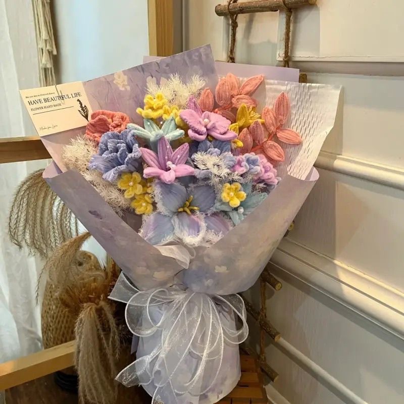 レトロなチューリップの花束材料パック DIY 手作り花束 親友への誕生日プレゼント レジャー|undefined