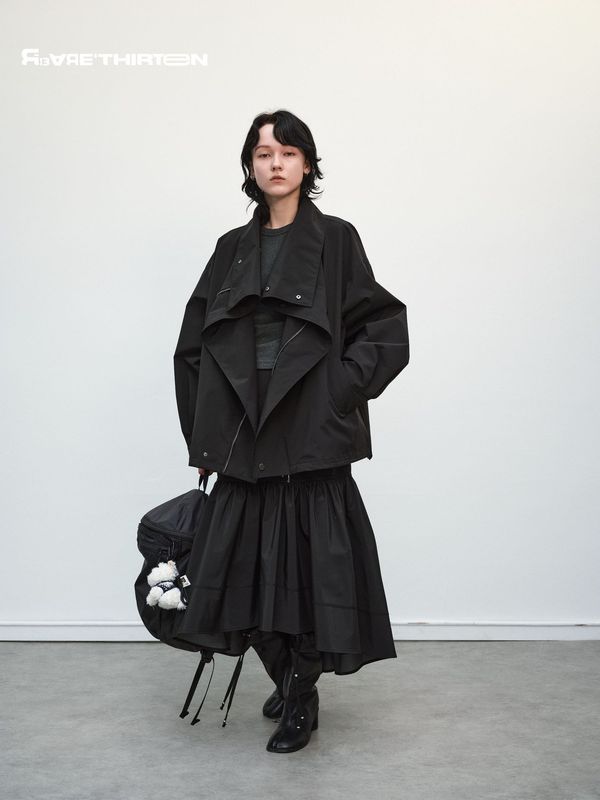 十三行R13大领口冲锋衣外套不规则鱼尾半裙套装25AW|undefined