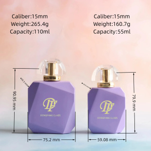 110ml 55ml design sense hypotenuse water chestnut perfume glass bottle multi-size press type perfume empty bottle