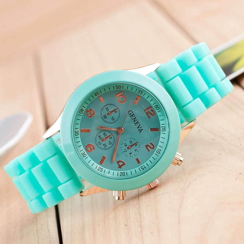 Silicone jelly watch (Geneva), women’s Korean casual student style, colorful options