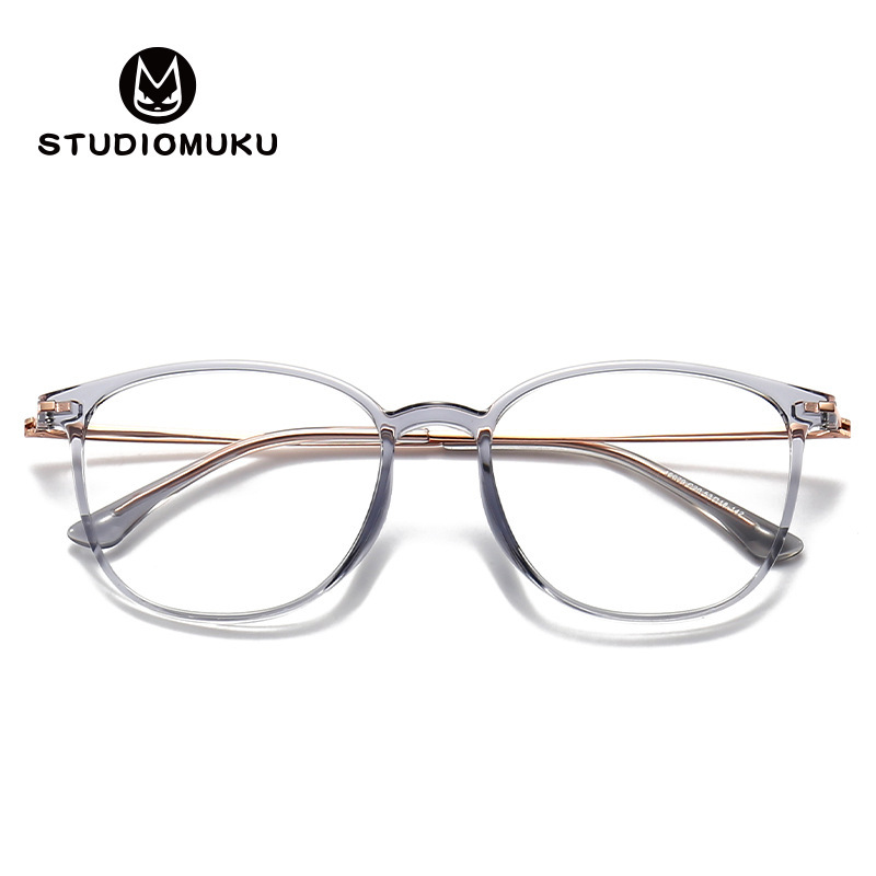 STUDIOMUKU wooden cool glasses square glasses frame frame unique transparent design gradient frame glasses
