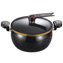 跨境直供搪瓷微压汤锅不粘锅珐琅家用多功能8L大容量焖煮炖煲烫锅