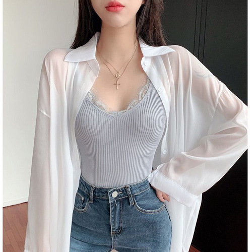 Stylish Ice Silk Sun Protection Shirt for Women 2025 Summer Black Pearl Sand Sun Shirt Loose Thin Cardigan Outerwear