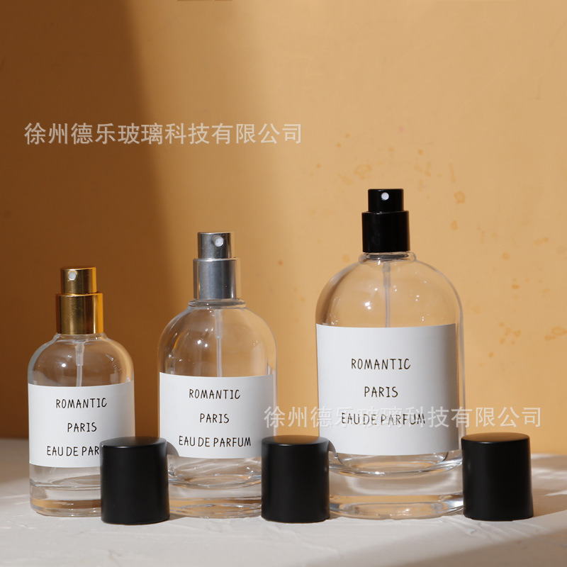 シンプルな透明ガラス香水瓶30ml 50ml 100ml香水包装瓶15mm口バヨネット香水瓶|undefined