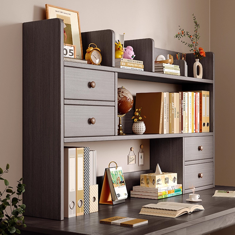 Estante de escritorio de madera sólida Estante de escritorio Estante de almacenamiento simple para el hogar Estante de escritorio Estante