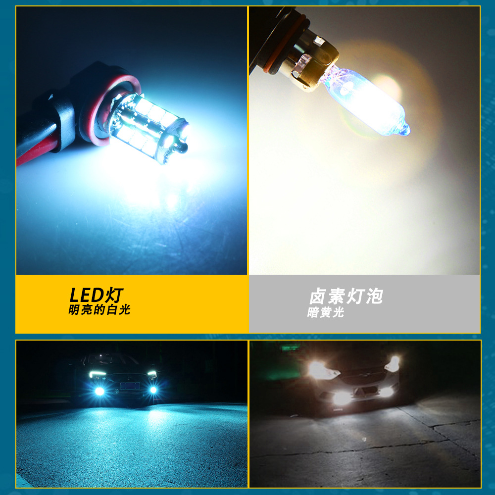 Led Colorful Fog Light Remote Control 27 Lights H1H3H4H7H8H119005880881 Car Front Fog Light Colorful Remote Control