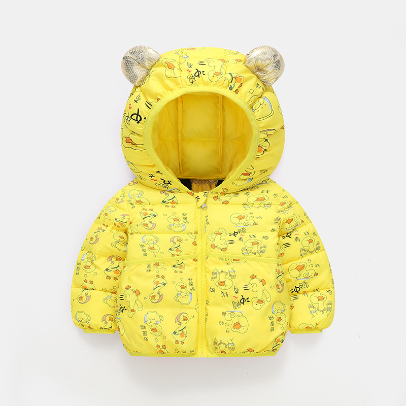 856 tela de flores de oro negro para niños chaqueta de plumón para niños niñas chaqueta de algodón autocalentada de grafeno para niños engrosados