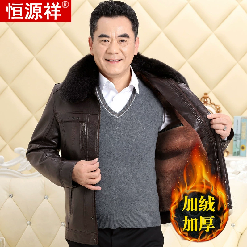 Demi-season warm removable jacket, for middle age