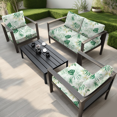 Cross-border set new outdoor printed sofa cushion cover elastic single sanding milk silk outdoor single sofa cover