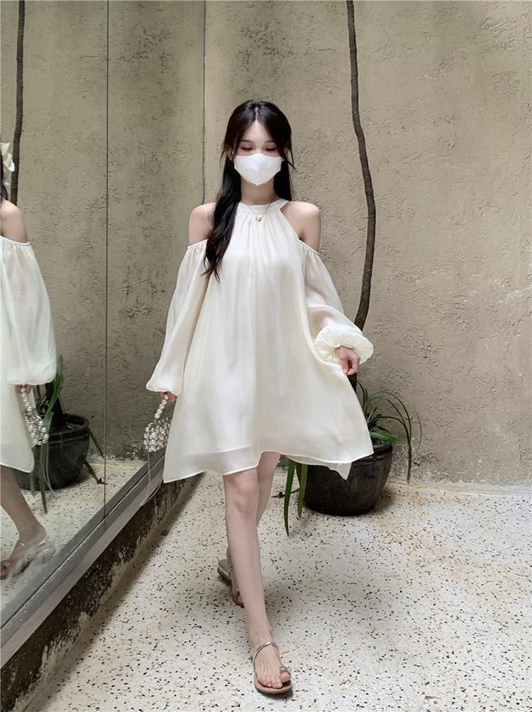 Design summer fashionable elegant white dress