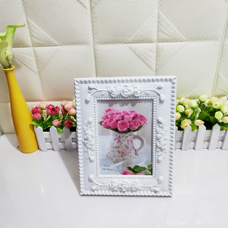 Pin Han plastic 7 inch photo frame table horizontal and vertical European rose wedding photo studio wholesale single hole cross-border wish Pin Han plastic 7 inch photo frame table horizontal and vertical European rose wedding photo studio wholesale single hole cross-border wish
