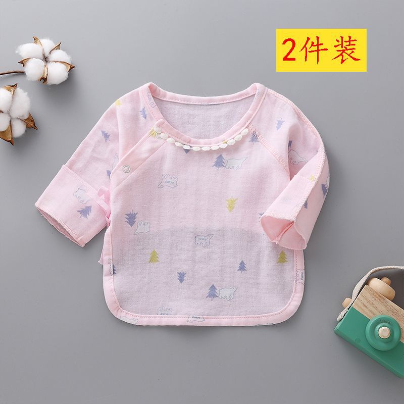 Newborn 2 baby Spring and summer Gauze 0-3 baby jacket Long sleeve Monk clothes Amazon