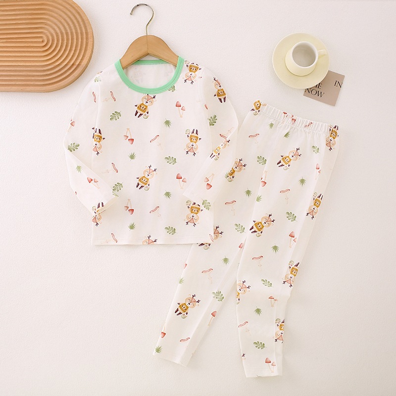 Ropa interior de lycra primavera y otoño nuevo 95 Algodón puro sin hueso Ropa de otoño para niños pantalones largos tocando fondo pijamas para niños traje de desgaste para el hogar