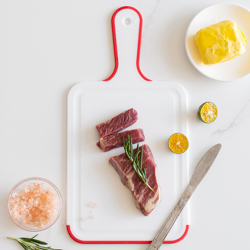 Amazon cocina doméstica tabla de corte de mano tabla de corte tabla de escritorio tabla de corte de verduras tabla de plástico grueso anti-mould portátil