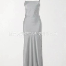 女装真丝连衣裙吊带裙斜纹裁剪可调节肩带重磅桑蚕丝重乔欧美外贸