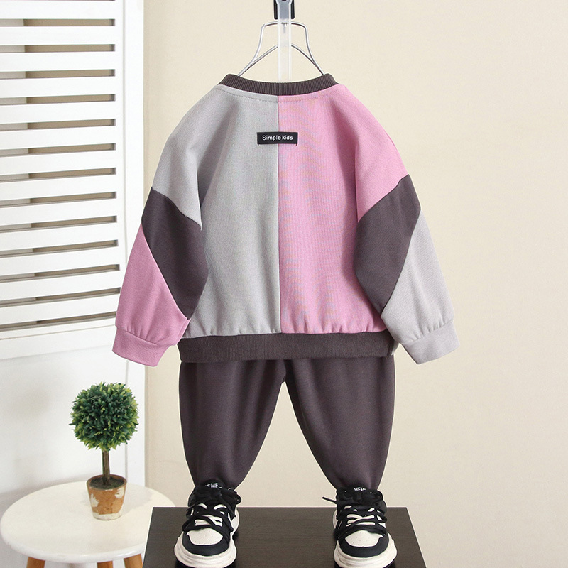 6283 Traje deportivo de primavera y otoño para niños 2025 nueva ropa de otoño para niños suéter casual de manga larga bebé otoño moda