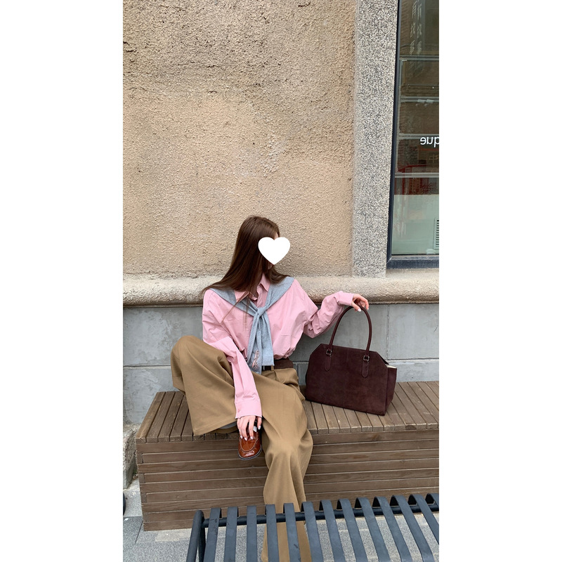 红人馆粉色衬衫女早秋女装2025新款法式小资上衣别致衬衣|undefined