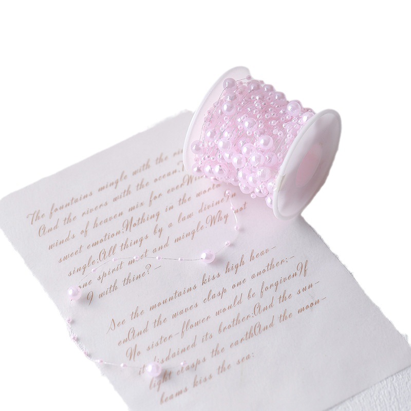 Nuevos productos calientes Decoración navideña French Retro Pequeña fragancia Cadena de perlas Cristal Collar transparente Accesorios de bricolaje