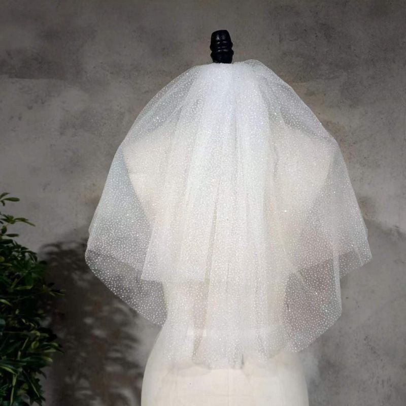 Short bride's veil, wedding dress, accessory