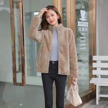 双面摇粒绒毛毛外套女短款大码法兰绒秋冬加厚保暖抓绒上衣女卫衣