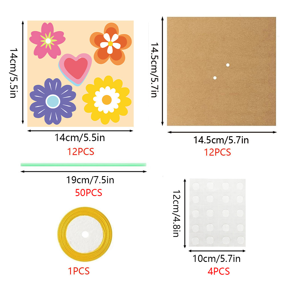 547g Weight Party, Festival Occasion Paper Card Material Mother'S Day Festival Flower Pattern Cute, Sweet Style Mother'S Day Cute Sweet Flower Paper Card Party Festival Party Supplies Invitations 1