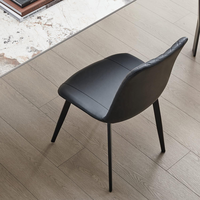 Taburetes de lujo ligero de alto nivel italiano minimalista silla de comedor red simple silla de mesa de comedor casera silla de respaldo silla de hierro pu image 3