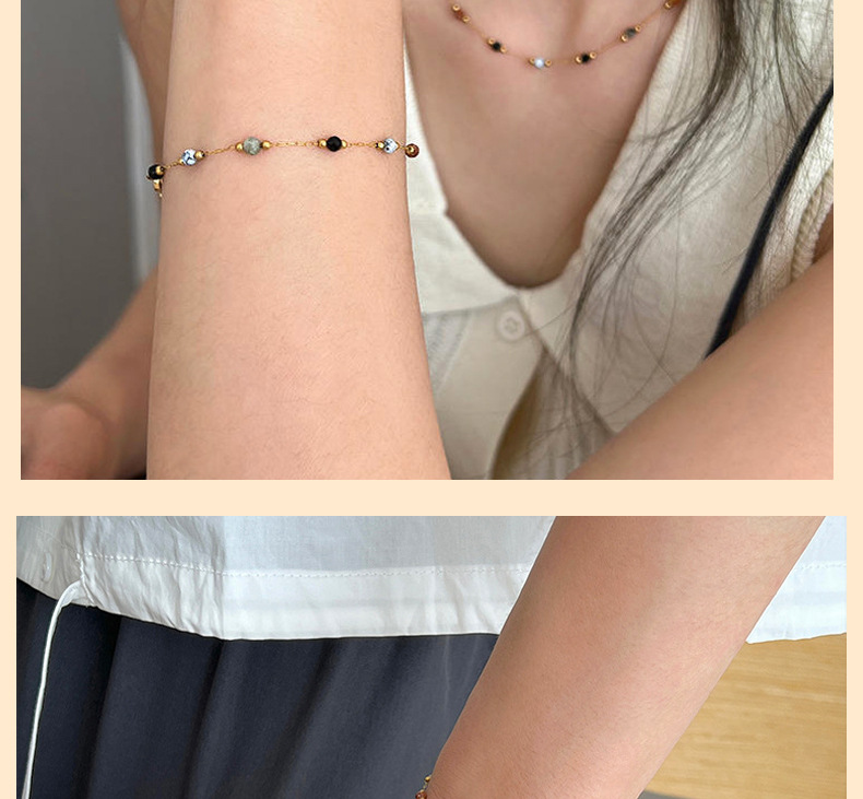 Titanium Steel Material Wholesale Jewelry Simple Style Geometric Titanium Steel Plating Bracelets Necklace