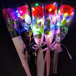Artificial luminous rose Qixi Valentine's Day Mother's Day Teacher's Day LED light rose gift stall night market
