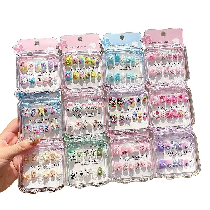 Niños pegatinas de uñas para usar uñas princesa pegatinas de uñas no tóxicas inodoras pegatinas de dibujos animados lindas desmontables