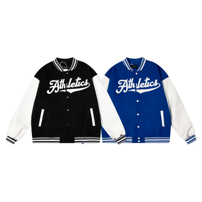 HAXWEX Trendy Niche High Street Loose-fitting Simple Baseball Jacket, American Cartoon Hip Hop Street Style Men's Casual Baseball Jacket