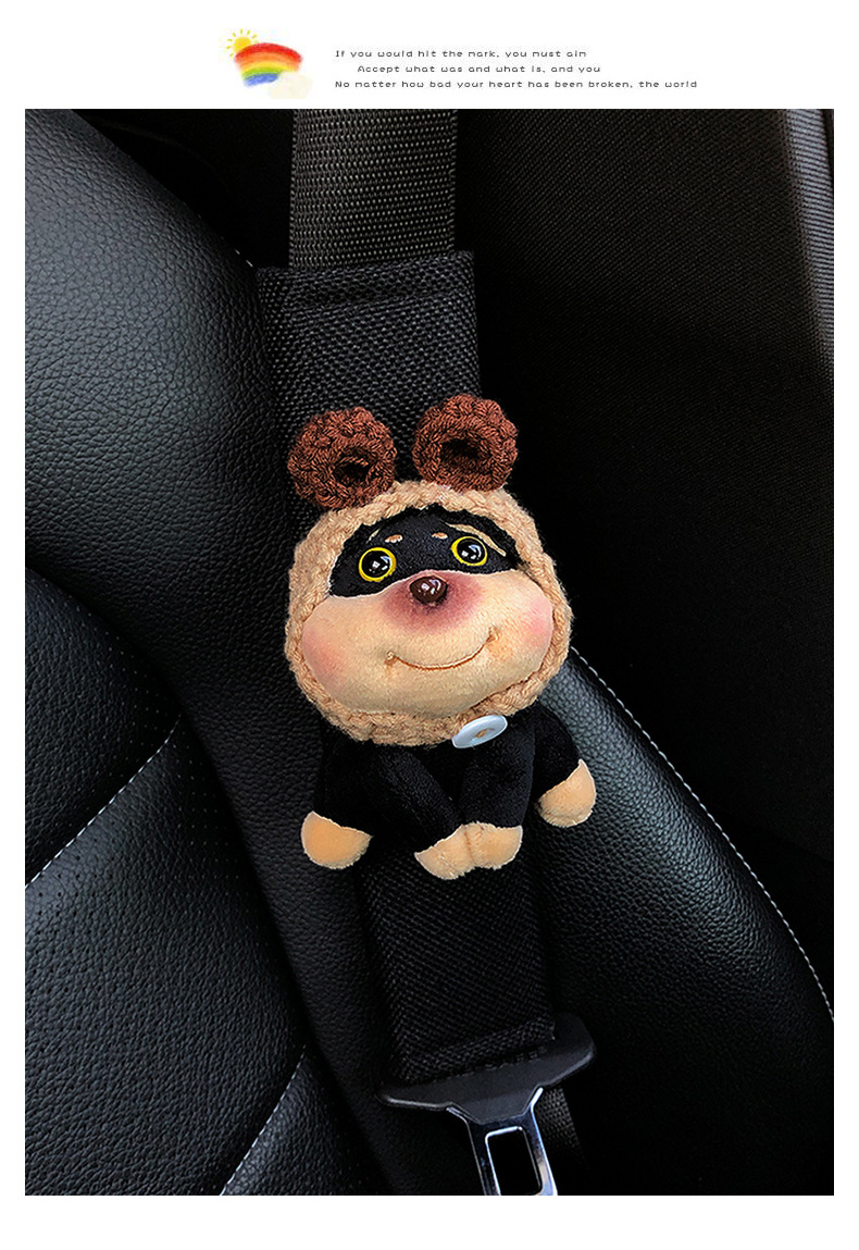 Bee Dog Car Seat Belt Shoulder Cover Clothing Anti-Wear Cover Pair of High-End Car Dolls Car Interior Decoration for Women