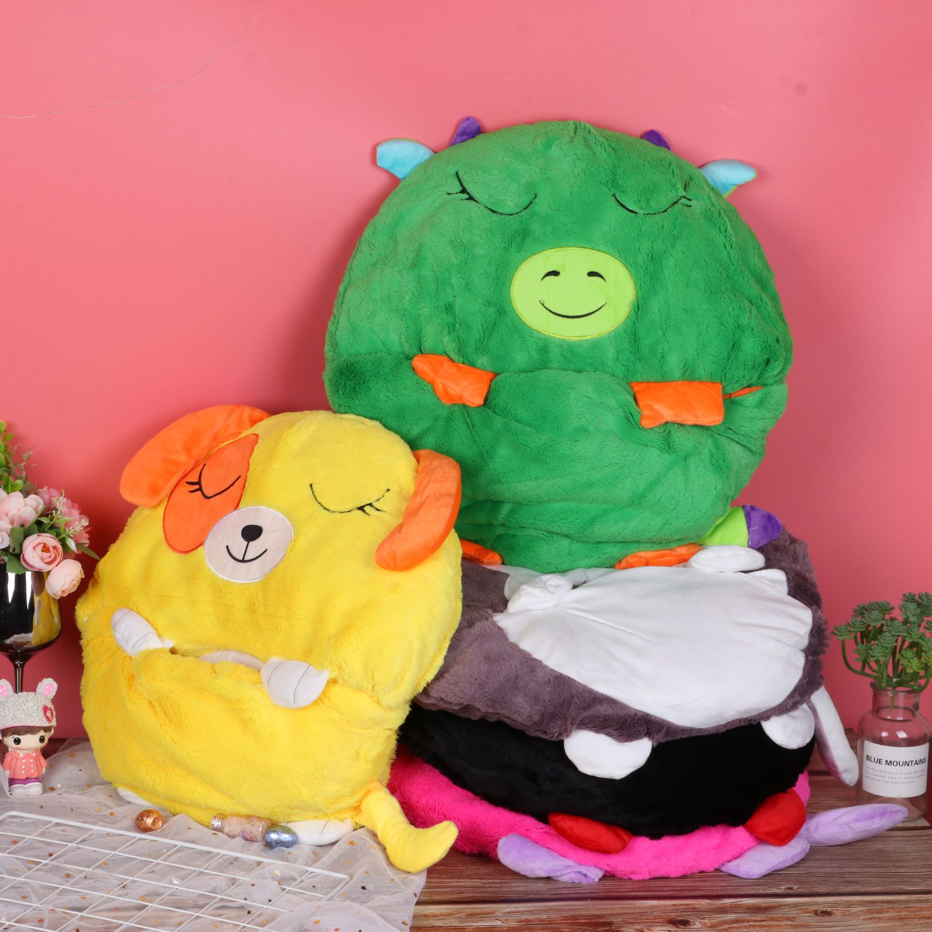 Cartoon Sleeping Bag Cross-border Cute Cartoon Animal Baby Folding Kick-proof Sleeping Bag Dirty-proof Sleeping Bag Children's One-piece Air-conditioning Quilt