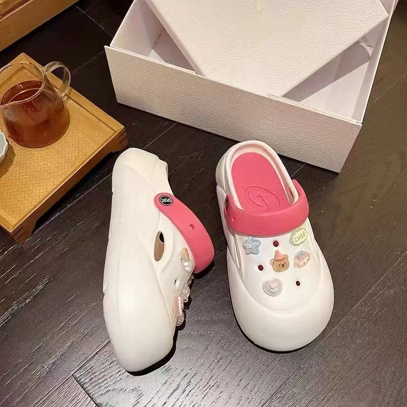 Высокое значение DIY пещерная обувь женская летняя милая мода дома на открытом воздухе нескользкие удобные пляжные сандалии на толстой подошве