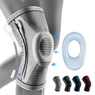 Outdoor Sports Summer Pressurized Silicone Spring Breathable Knee Pads Mountaineering Running Basketball Cycling Knitted Knee Pads