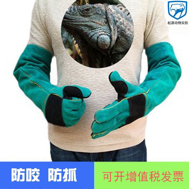 宠物防咬手套防狗咬猫咪防抓咬牛皮加厚蛇蜥蜴貂防咬防刺宠物安防