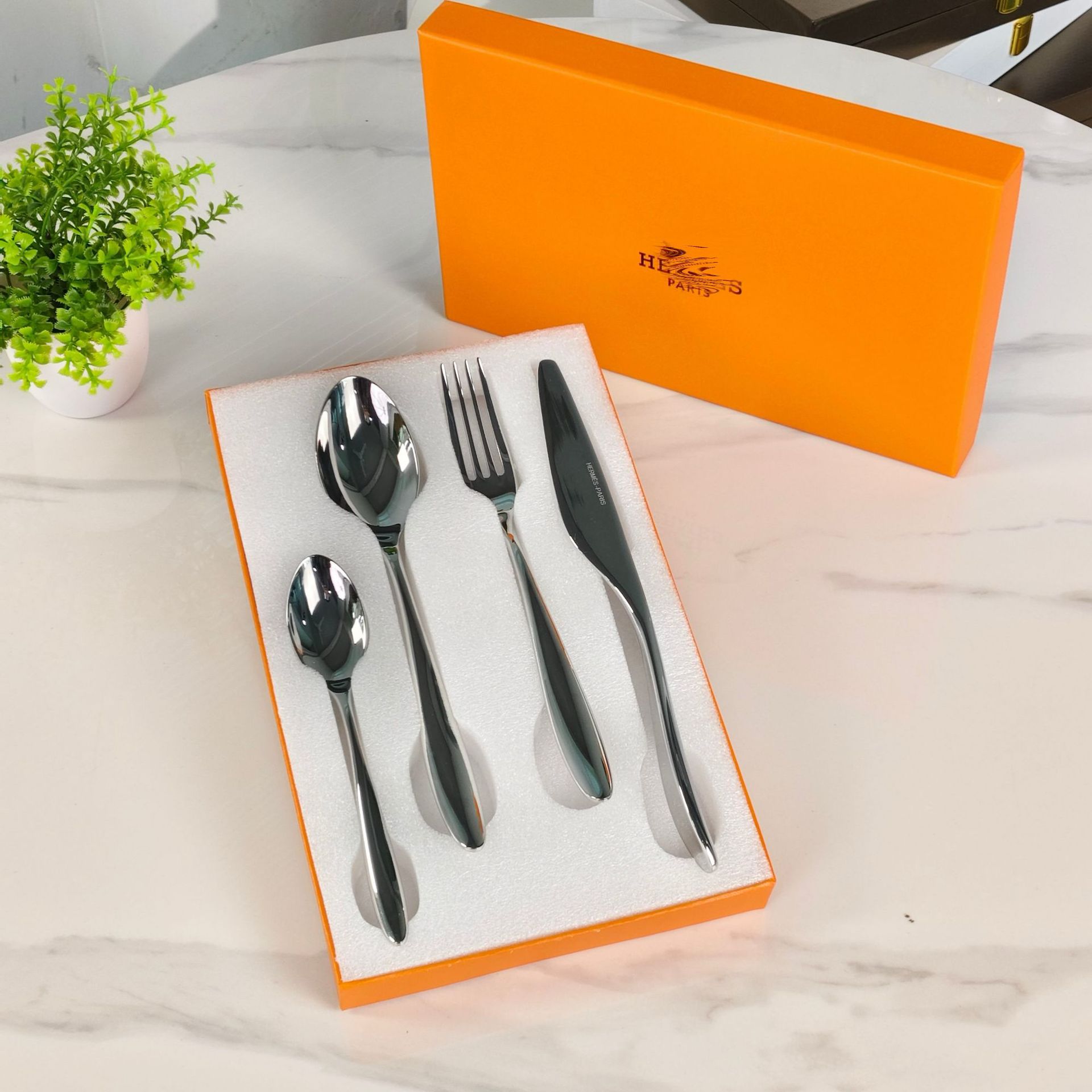 跨境亚玛逊不锈钢刀叉汤勺子酒店西餐具咖啡甜品勺水果蛋糕叉批发