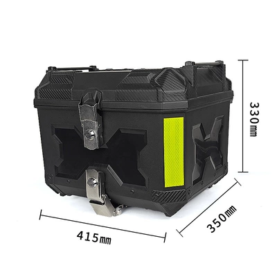 Motorcycle Electric Vehicle Trunk, Take-Out Storage Box, Large-Capacity Battery Car Trunk, High-Strength Quick-Release Rear Trunk (Motorcycle trunk) - 45l-plastic-tail-box-carbon-steel-bottom-plate-leather-lining-reflective-strips-installation-accessories