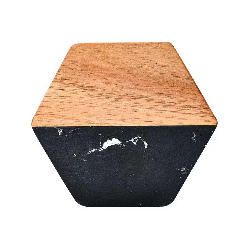 Posavasos redondos de mármol artificial de madera de Xiangsi Ventas directas de fábrica Posavasos de madera de Xiangsi Mesa de comedor Posavasos creativos personalizados