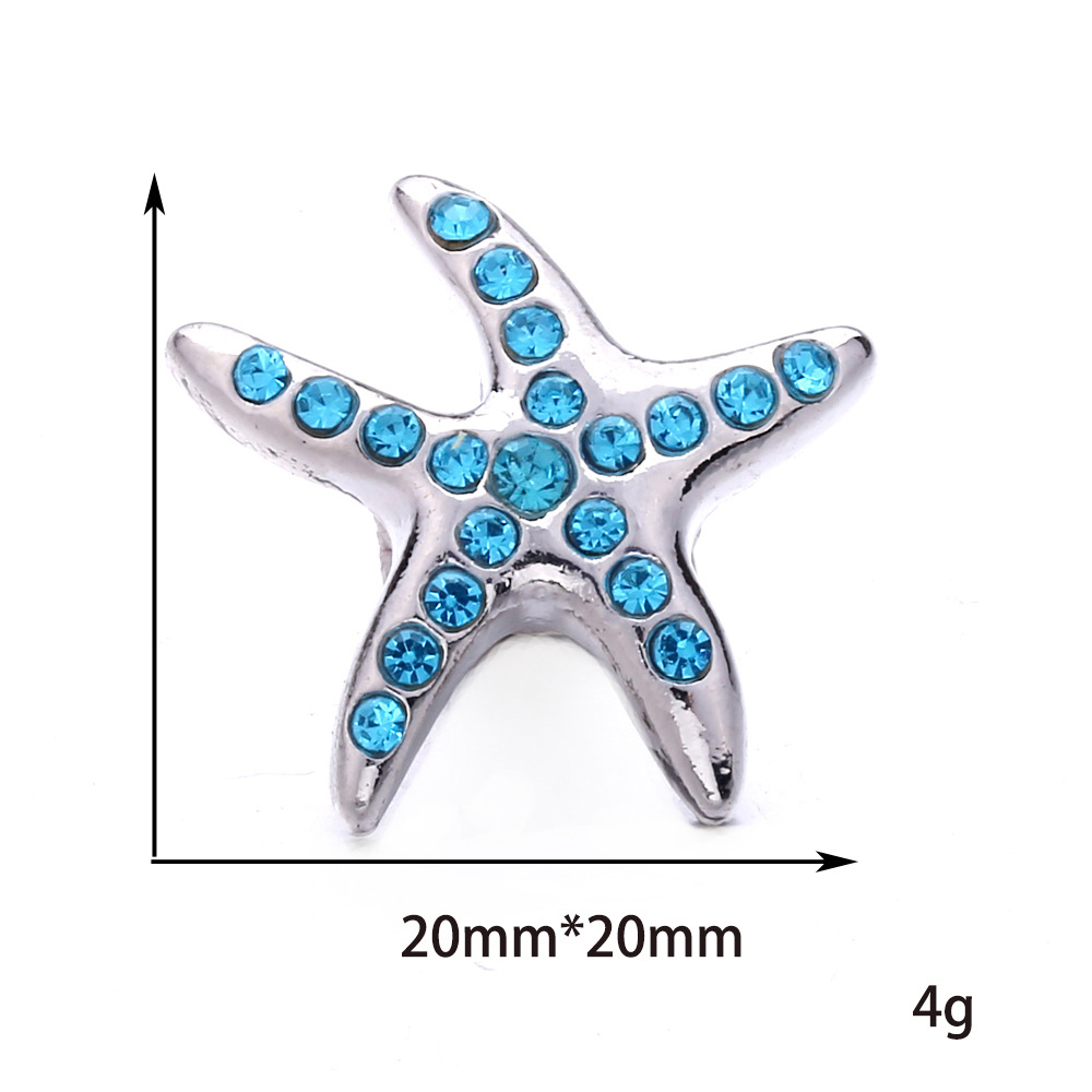 1 Pièce 19*19mm Alliage Zircon Étoile De Mer Conque Poisson Brillant Perles display picture 7