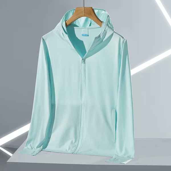 Summer Outdoor Couple's Sun Protection Clothing, Ice Silk Knitted Thin Breathable Anti-Uv Sports Fishing Clothing, Skin Clothing for Men