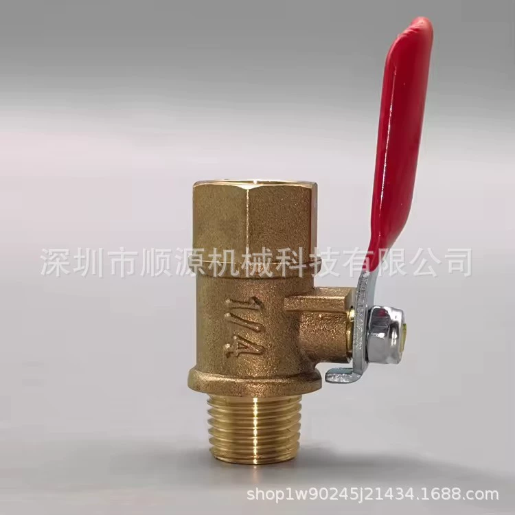Наружная нить США NPT 2 минуты, 3 минуты, 4 минуты, двойная внутренняя нить, спущенная вода, красный шаровой клапан, утолщенный латунный внутренний и внешний провод