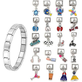 Italian Elastic Bracelet Dopamine Men and Women Couple Casual Fashion Accessories Pendant