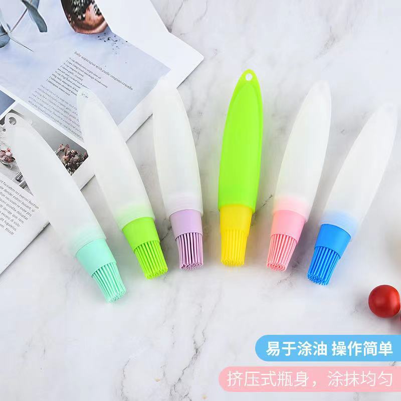矽膠鱿魚小油瓶刷烹饪烙餅煎牛排沙拉擠醬長柄油掃刷便攜燒烤刷子