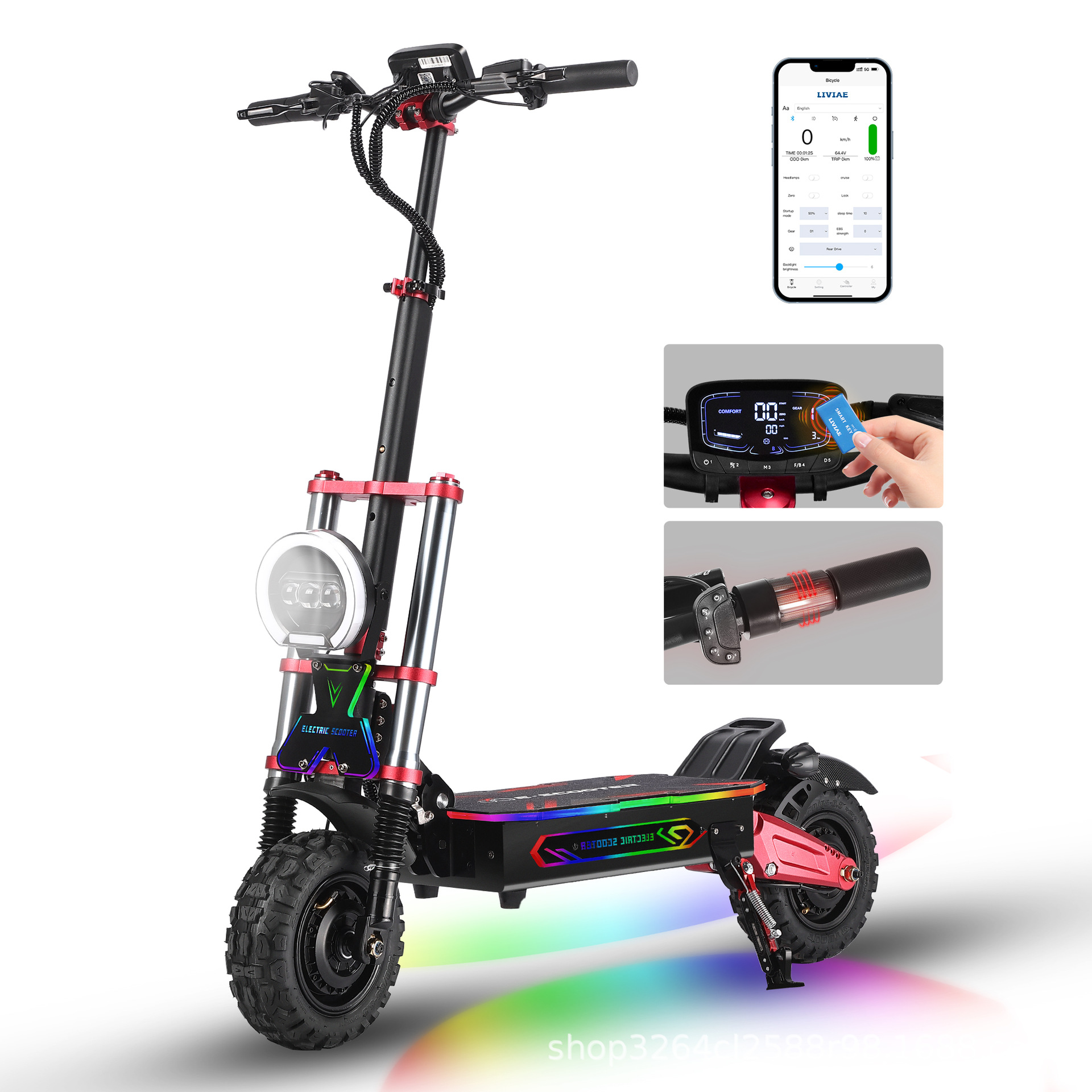 [Europe and the United States Overseas Warehouse] Factory Direct Sales Dropshipping Dual-Drive 60V High-Power Off-Road Electric Scooter