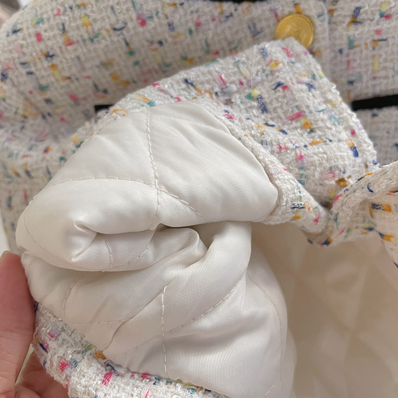 2023 Winter New Girl's Small Fragrance with Cotton Knitted Coat Baby Hundred Pleated Short Skirt Set of Two_voghion.com