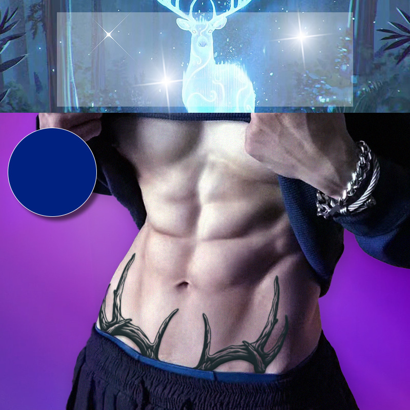 European and American Big Antler Juice Tattoo Stickers, Simulated Tattoos, Waterproof, Long-Lasting, Stylish, Handsome, Non-Reflective, New Buck